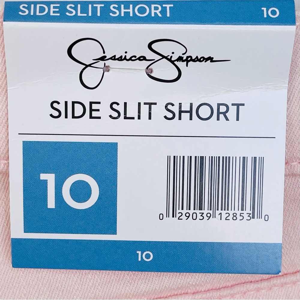 Jessica Simpson Denim High Rise Short Side Slit Relaxed Fit 5” Stretch Pink - Picture 6 of 10